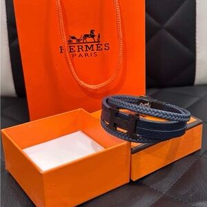 Hermes Navy Blue Men's Bracelet